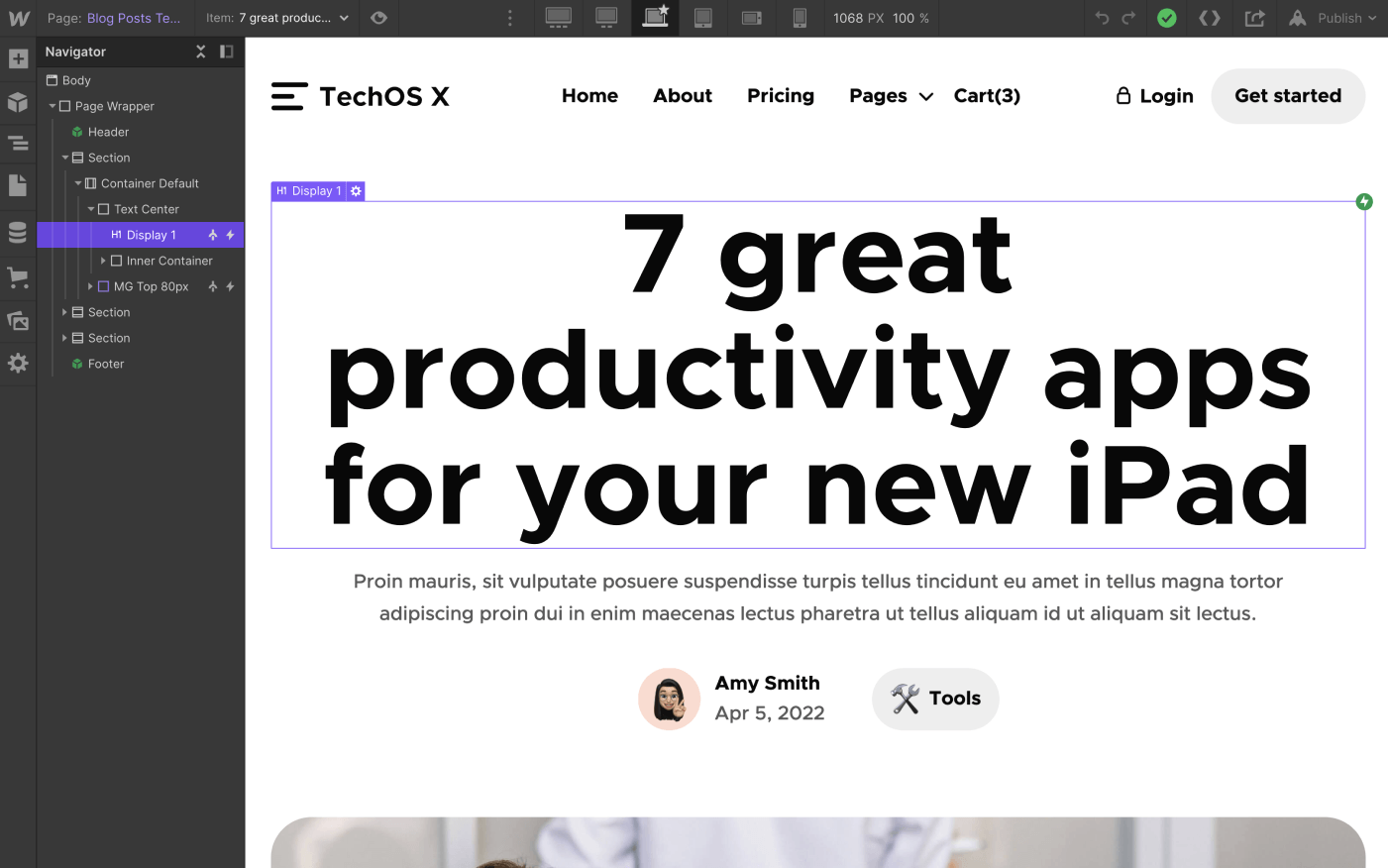 CMS Page - TechOS X Webflow Template