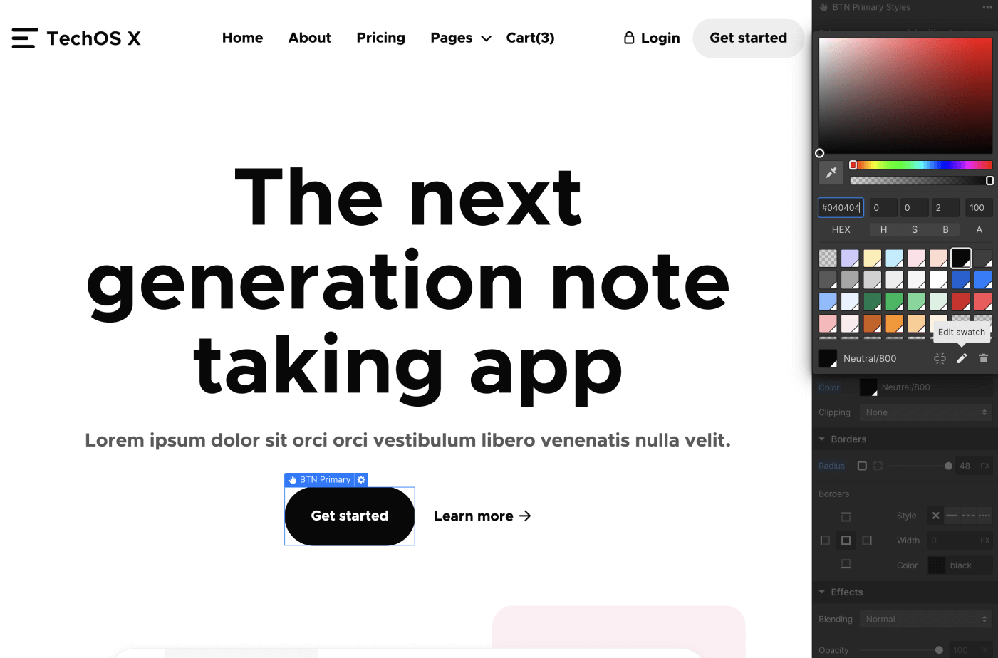 Colors - TechOS X Webflow Template