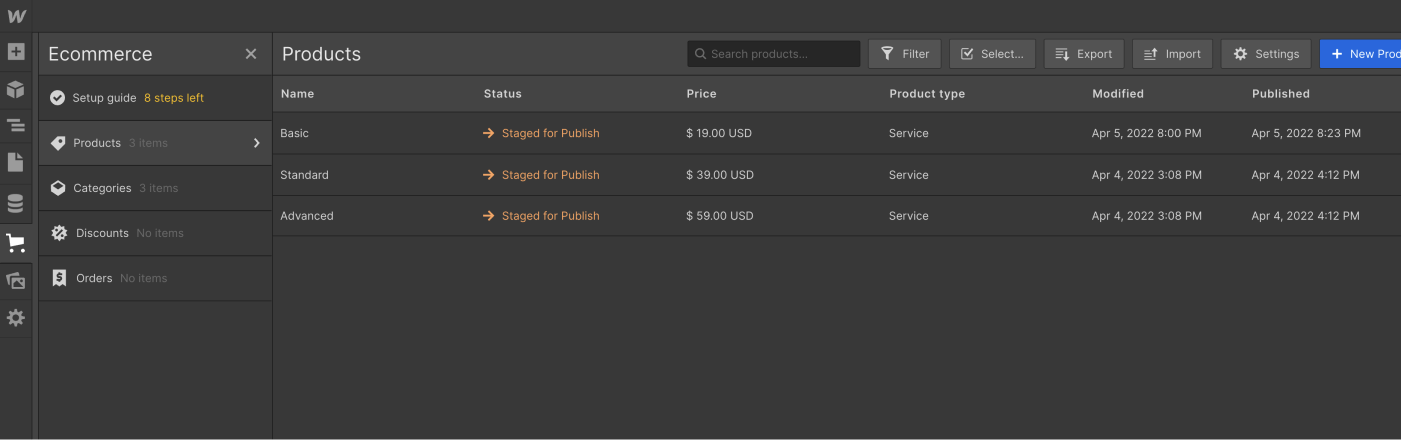 eCommerce CMS - Saasfy X Webflow Template